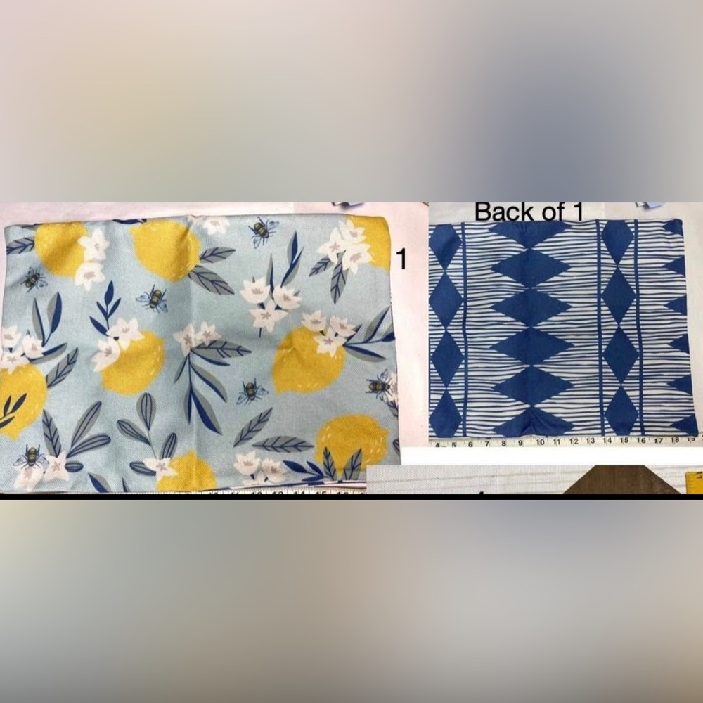 Set of 2 lemon throw pillow cases